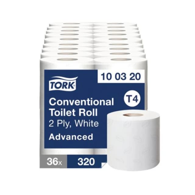 Tork T4 Conventional Toilet Roll 2-Ply 320 Sheets ( 36 Pack) 100320