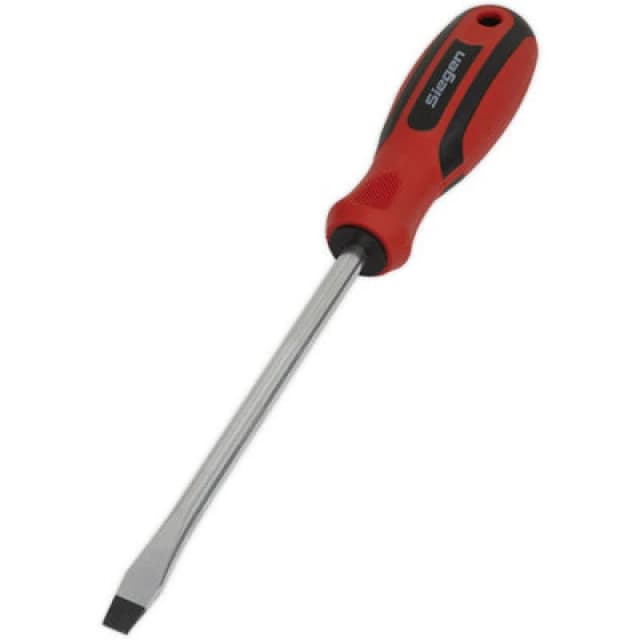 Loops Slotted 8 x 150mm Screwdriver with Soft Grip Handle - Chrome Vanadium Shaft Multi