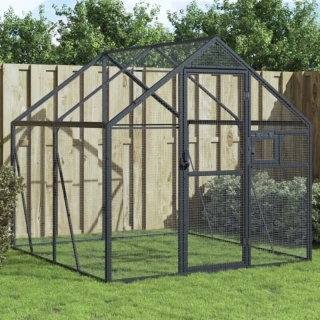 vidaXL Aviary Anthracite 1.79x2x1.85 m Aluminium, Grey 3155801