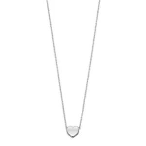 9ct White Gold Plain Heart Necklace