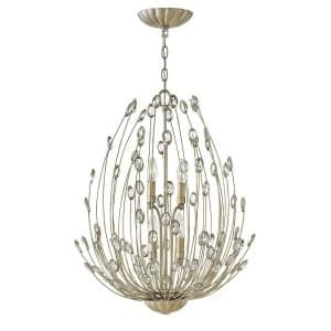 Chandelier 4 Light Silver Finish, E14