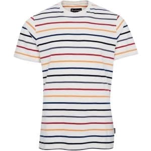 Barbour Mens Summer Stripe Tee Ecru Large