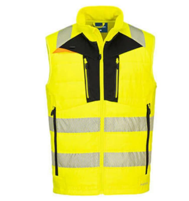 Portwest DX4 Hi Vis Hybrid Baffle Bodywarmer DX479YBRXXXL Colour: Yellow / Black