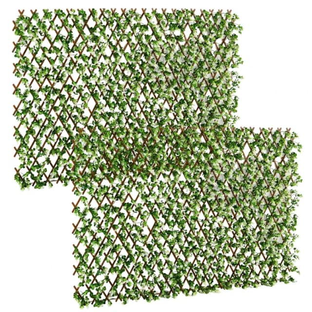 Outsunny 2pc Expandable Faux Privacy Fence - 2x1m, Green 844-804V00GN