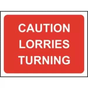 Zintec 1050x750mm Caution Lorries Turning Road Sign (no frame)