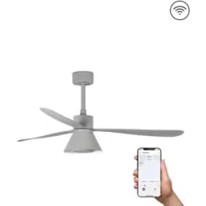 Faro Amelia Large Cone LED Grey Ceiling Fan Smart, 6 Speed