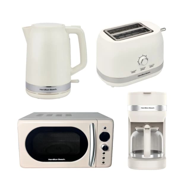 Hamilton Beach Ella Latte Kitchen Bundle with Coffee in Cream Cream Unisex