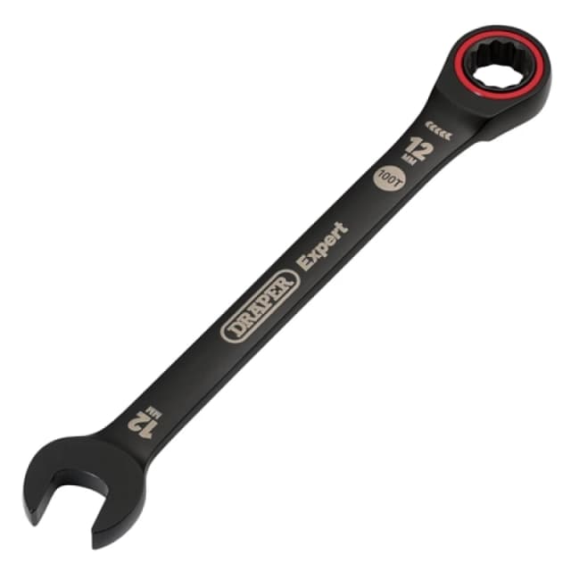 Draper Expert HI-TORQ Metric Ratchet Combination Spanner, 12mm, Black 3883