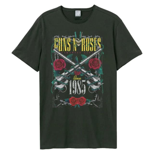 Amplified Amplified Men La Big Guns N Roses T-Shirt in Charcoal Size: Small Charcoal S Male 5063470410040