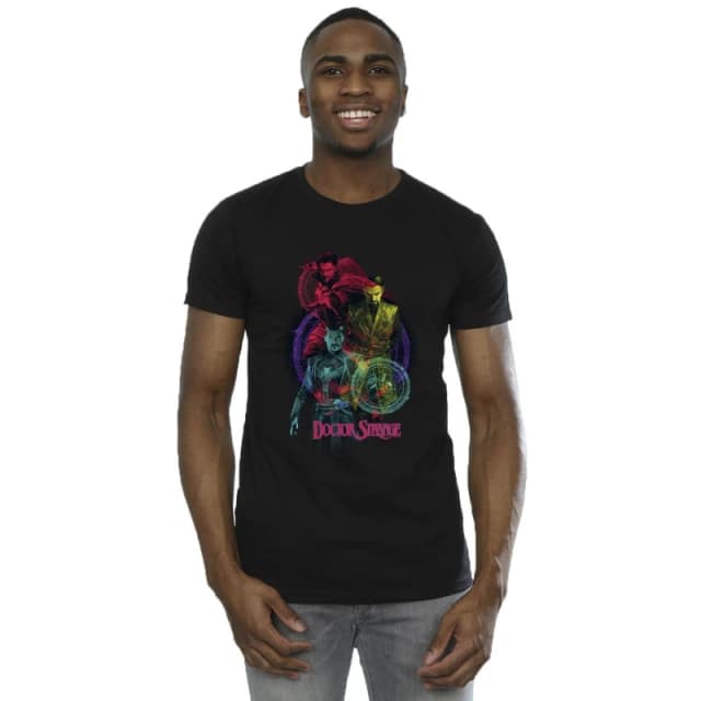 Marvel Marvel Men Doctor Strange Rainbow T-Shirt in Black Size: Small Black S Male 5059934256804