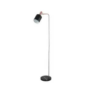 Black And Antique Copper Task Floor Lamp