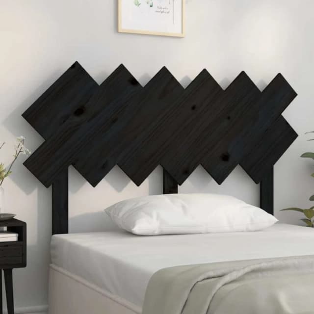 Vidaxl Bed Headboard Black 122.5X3X80.5cm Solid Wood Pine, Black 819214