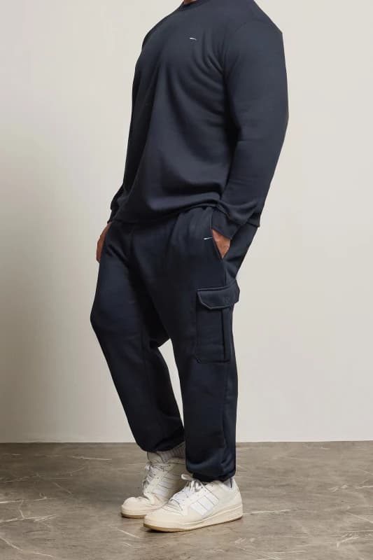 BadRhino BadRhino Men Elasticated Cargo Joggers in Dark Navy Size: 5-6X-Large Dark Navy 5-6XL Male 5059738057218