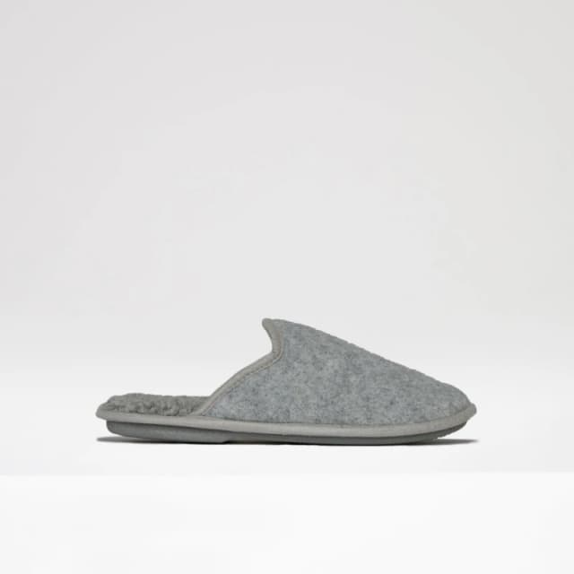 Threadbare 'Event' Borg Lined Felt Mule Slippers Grey male