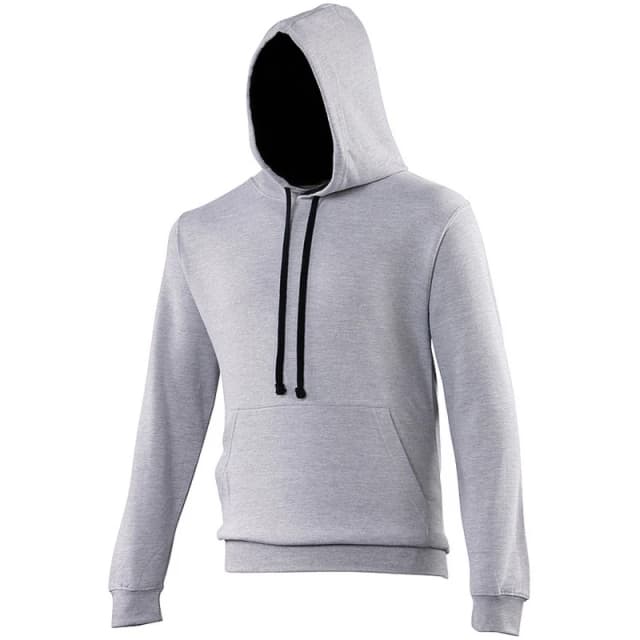 AWDis AWDis Men Varsity Hooded Sweatshirt Hoodie in Pale Grey Size: Medium Pale Grey M Male 5057520073828