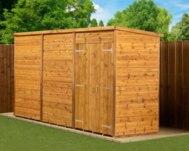 Empire Sheds Empire Modular Pent 12X4 Dipped Treated Tongue And Groove Wooden Garden Shed Double Door (12' X 4' / 12ft X 4ft) (12X4)