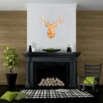 Deer - Walnut Walnut Decorative Wooden Wall Accessory