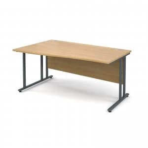 Maestro 25 GL Left Hand Wave Desk 1600mm - Graphite cantilever Frame