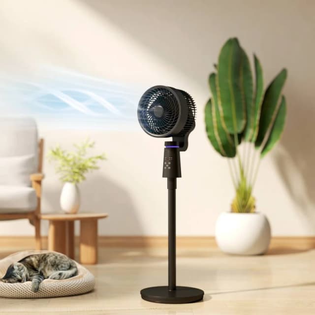 HOMCOM Pedestal Fan, Air Circulation Fan with Oscillating, Tilt in Black Unisex