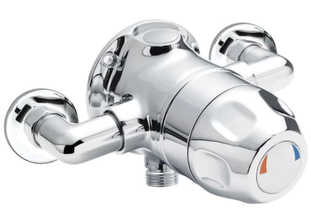 Balterley Modern Exposed Sequential Thermostatic Shower Valve 1 Outlet Chrome in Silver Silver Unisex
