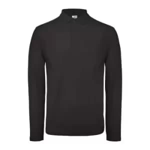 B&C ID.001 Mens Long Sleeve Polo (Pack Of 2) (3XL) (Jet Black)
