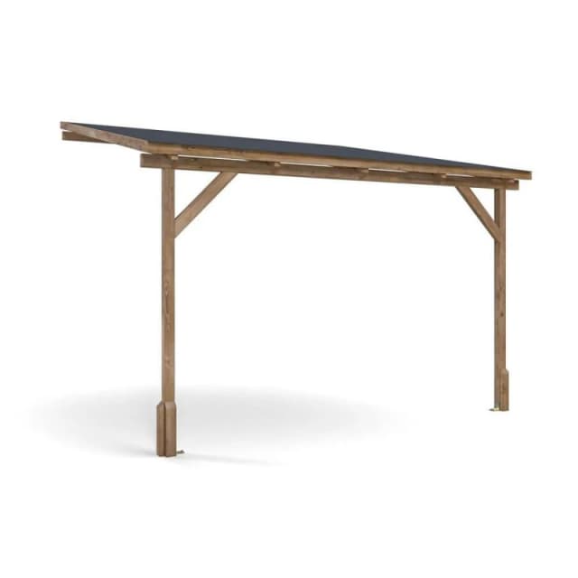 Dunster House Lean To Wooden Gazebo With Super Felt, 3M X 3M Wall Mounted Garden Shelter Utopia