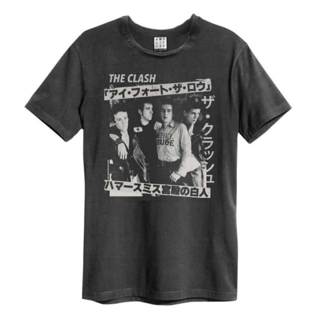 Amplified Amplified Men Tour Poster The Clash T-Shirt in Charcoal Size: Small Charcoal S Male 5063470544851