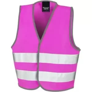 SAFE-GUARD by Result Childrens/Kids Core Enhanced Hi-Vis Vest (10-12 Years) (Fluorescent Pink) - Fluorescent Pink