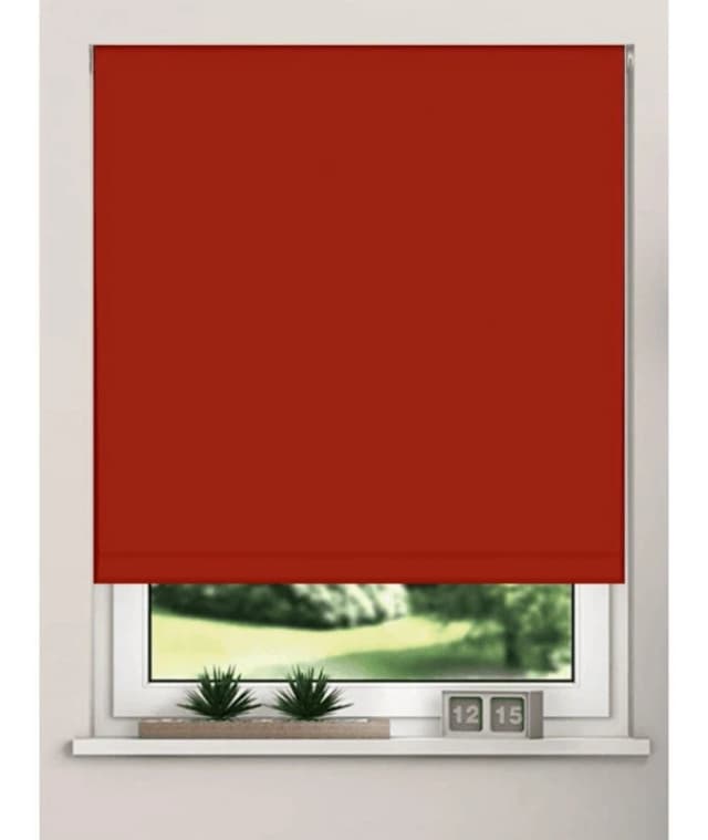New Edge Blinds Thermal Blackout Roller Blinds 175cm Drop x Width 75cm Red Size: 120cm width x 175cm drop Red Unisex 120cm width x 175cm drop