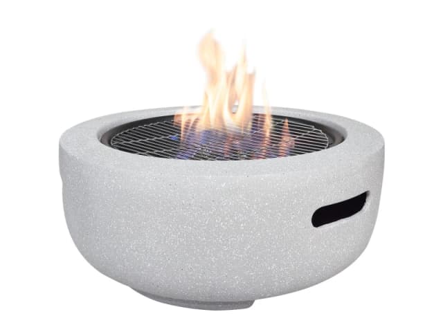 Field & Flame Dahlia Wood Burning Bbq Fire Pit In Concrete Grey 26745