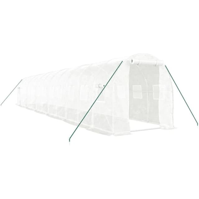 vidaXL Greenhouse with Steel Frame White 24 m 12x2x2 m, White 3188032