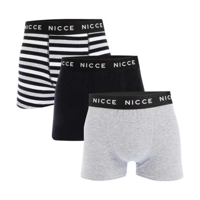 Nicce Docker 3 Pack Boxer Shorts - Grey Grey XL