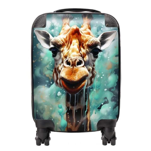 Warren Reed - Designer Splashart Giraffe Face Suitcase in Grey Size: Large Grey Unisex Large