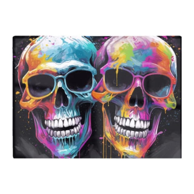 Warren Reed Designer Splashart Happy Skeletons In Glasses Chopping Board