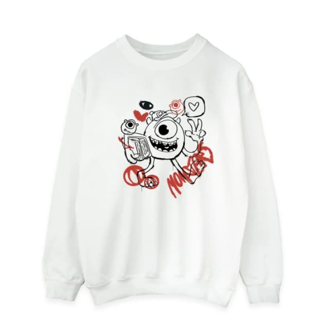 Disney Men Mike Graffiti Sweatshirt in White Size: Medium White M Male 5063376473767