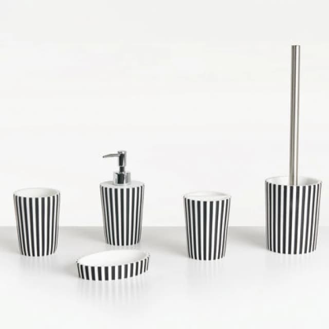Beliani 5 Piece Bathroom Accessories Set Lircay Black/ White