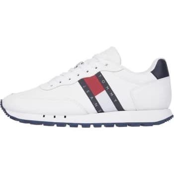 Tommy Jeans Kemp Leather Running Trainers - White YBR
