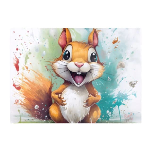 Warren Reed Designer Happy Splashart Squirrel Chopping Board