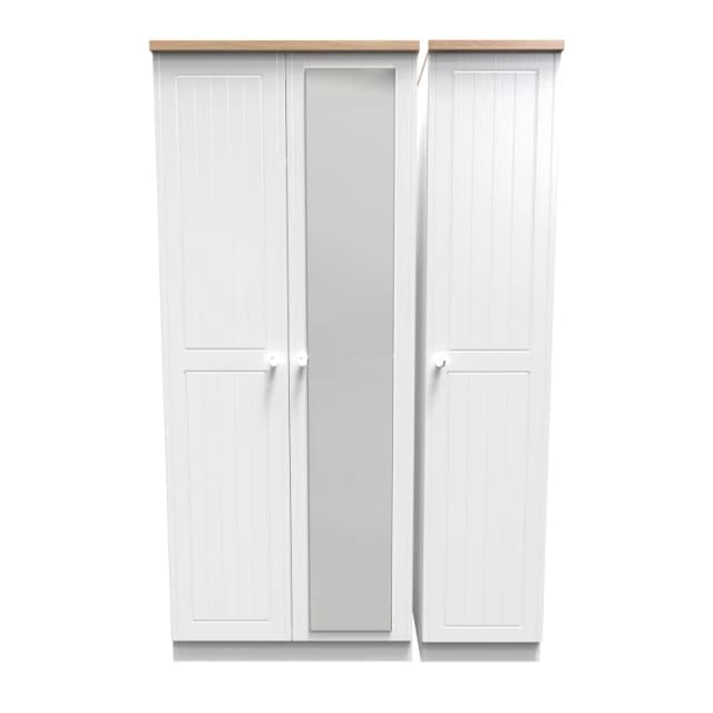 Ready Assembled 2 U Norton Triple Mirror Wardrobe (Ready Assembled) in White Size: Large White Unisex Large