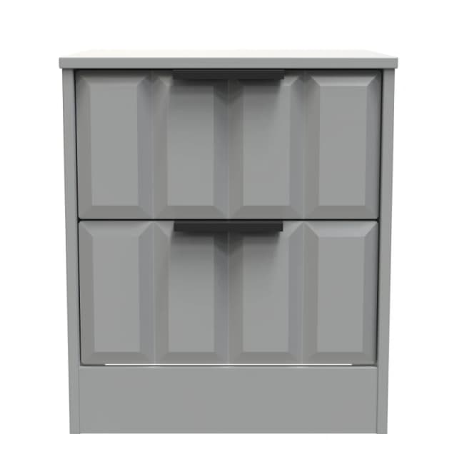 Ready Assembled 2 U Seattle 2 Drawer Bedside (Ready Assembled) in Grey Size: Small Grey Unisex Small