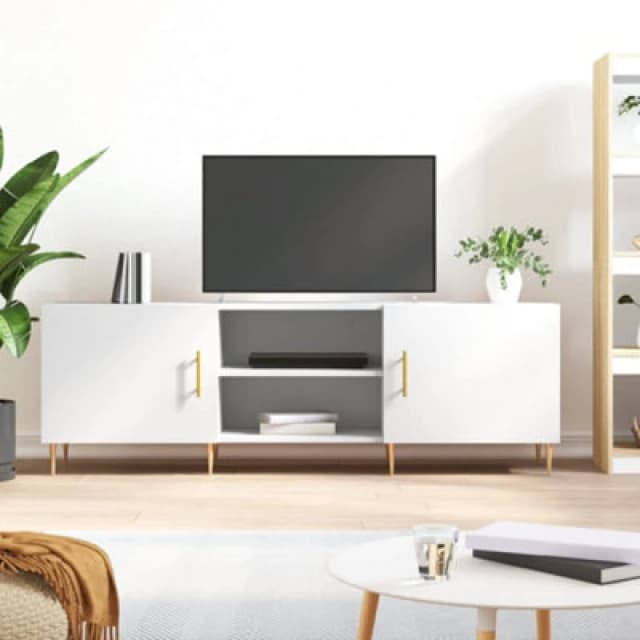 JINLEFU Jinlefu - tv Cabinet White 150x30x50cm Engineered Wood vidaXL JRVDZX-829084_DE