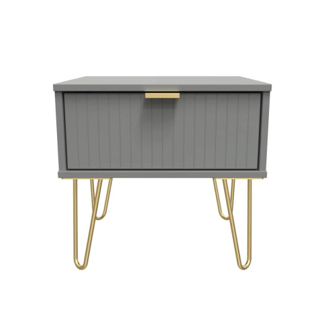Ready Assembled 2 U Bexley 1 Drawer Bedside (Ready Assembled) in Dark Grey Size: Small Dark Grey Unisex Small