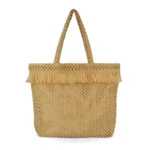 Luna Cove Womens/Ladies Paperstraw Shopper Bag (One Size) (Beige)