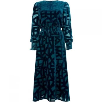 Biba Saska burnout midi dress - Teal