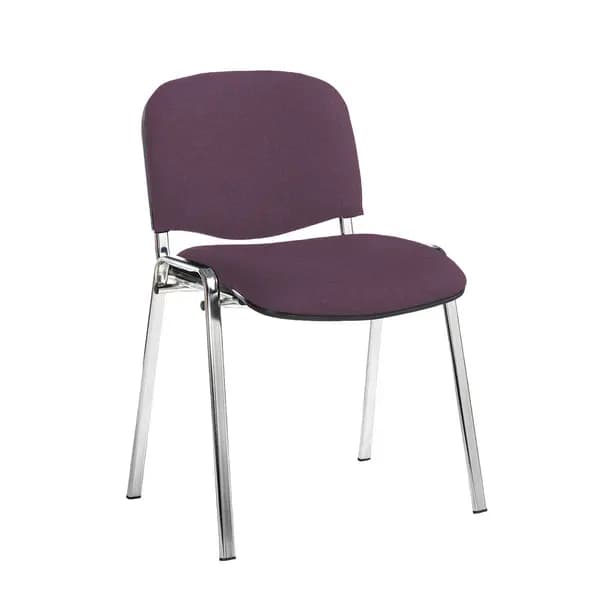 Taurus Padded Stackable Waiting Room Chair - Chrome - No Arms - Bridgetown Purple