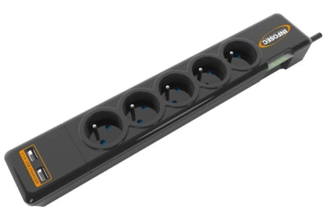 Infosec S5 USB NEO Black 5 AC outlet(s) 230 V 1.5 m