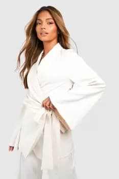 Flared Sleeve Belted Tailored Blazer