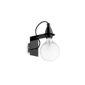 Minimal 1 Light Wall Light Black, E27