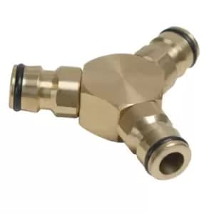 Silverline 3-Way Connector Brass - 1/2" Male
