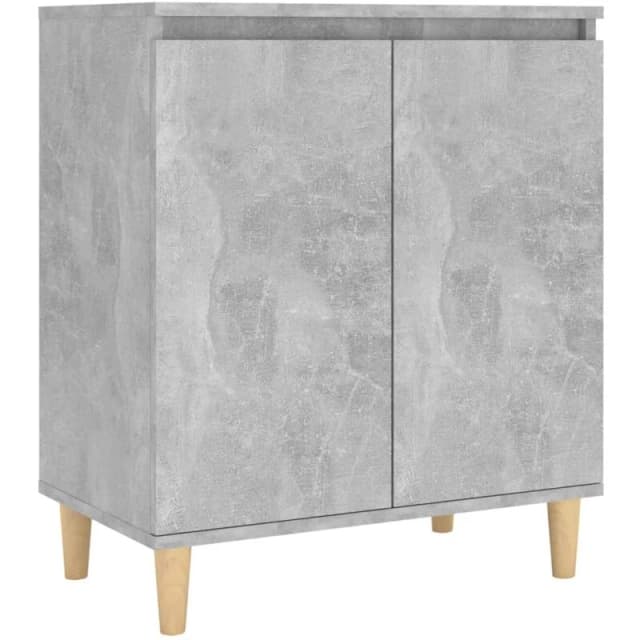 VIDAXL Sideboard&Solid Wood Legs Concrete Grey 60x35x70cm Engineered Wood vidaXL 8720286358801